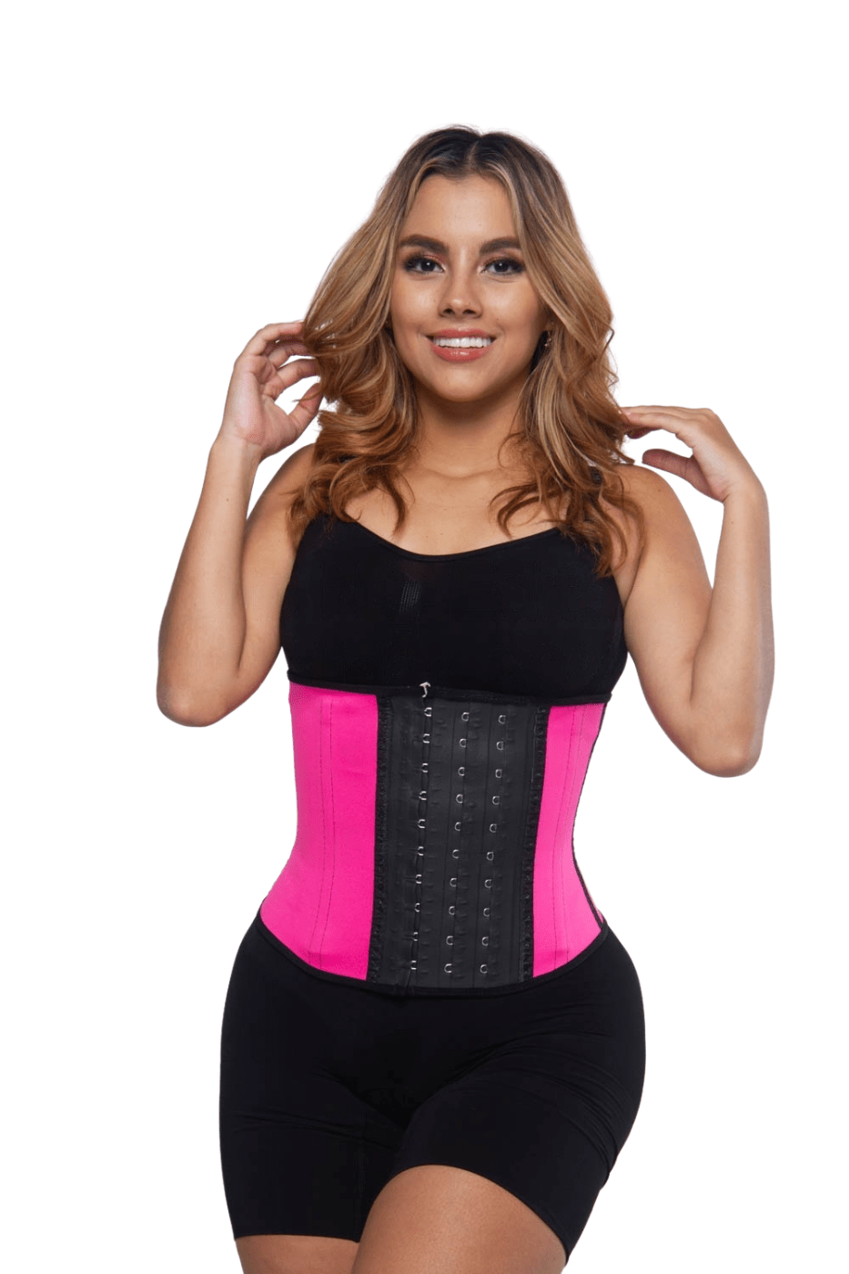 SqueezMeSkinny1 Aggressive Waist Trainer Pink / Black / XXXS 8" Pro Package. Get 2 Waist Trainers + FREE SWEAT VEST