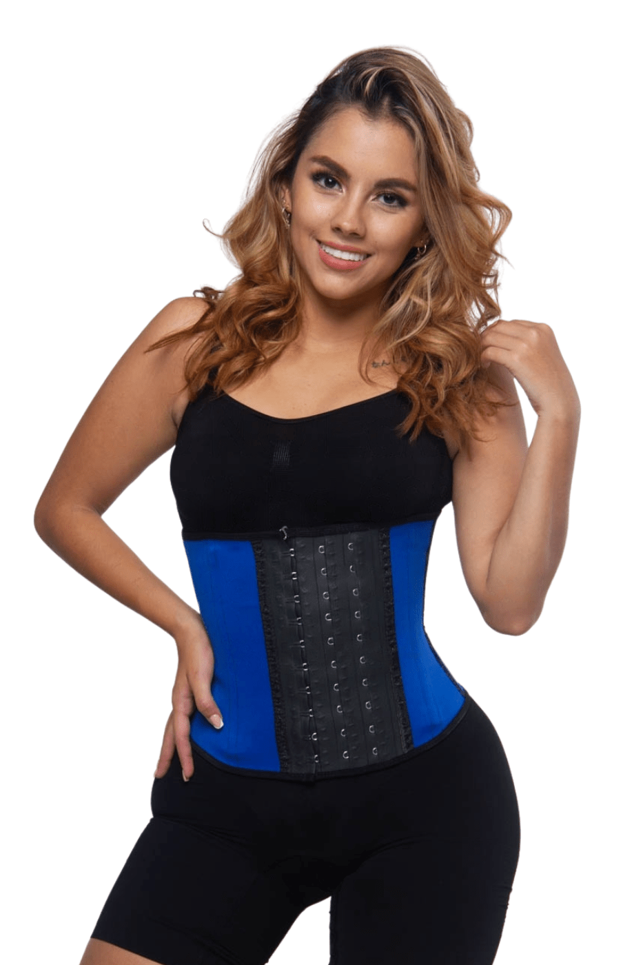 SqueezMeSkinny1 Aggressive Waist Trainer Blue / Black / XXXS 8" Pro Package. Get 2 Waist Trainers + FREE SWEAT VEST