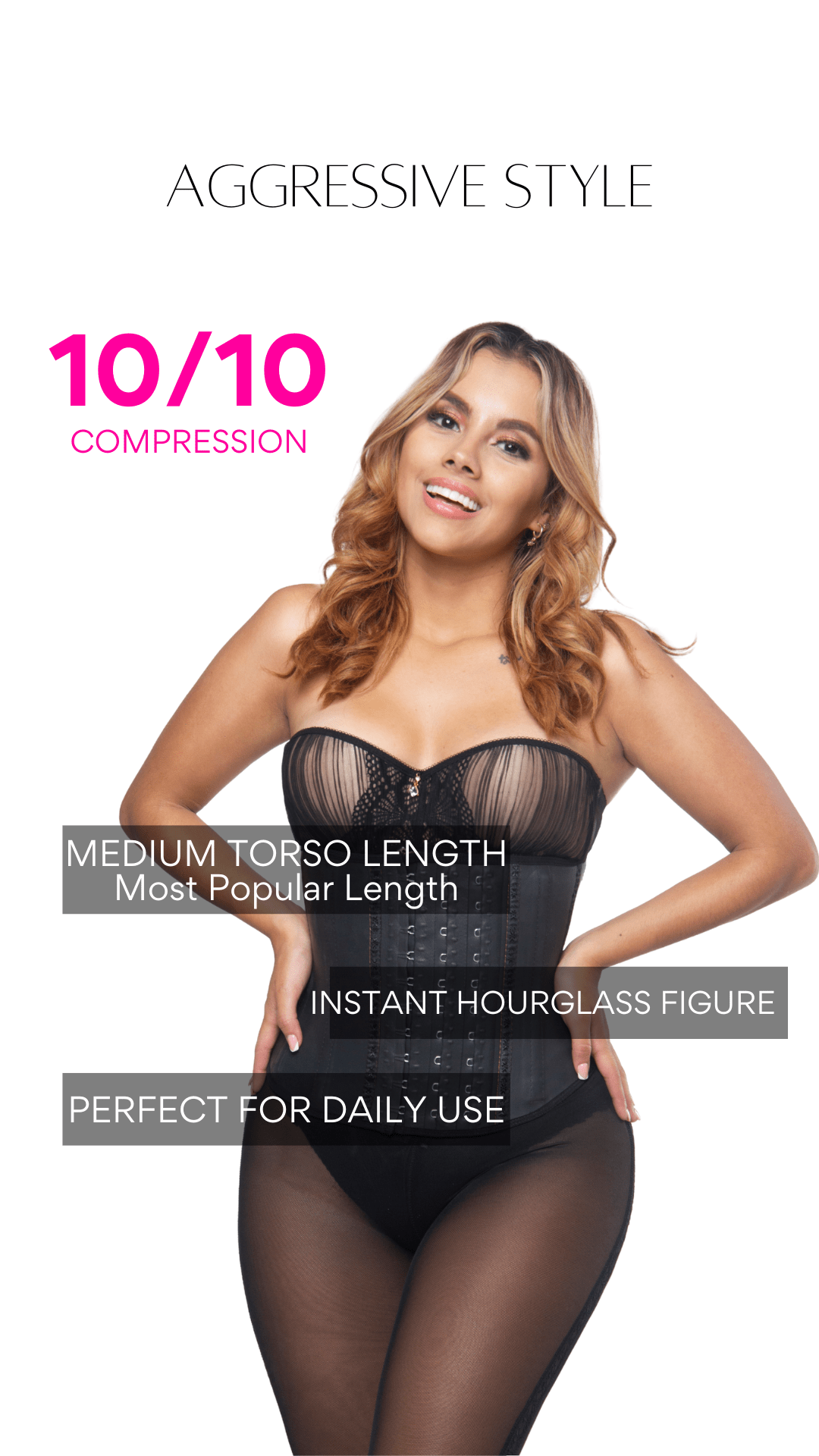 SqueezMeSkinny1 Aggressive Waist Trainer Medium Torso 10" UNBELIEVABLE CURVES MAXIMUM COMPRESSION WAIST TRAINER