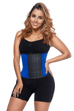 SqueezMeSkinny1 Blue / XXXS Medium Torso 10" Sport Waist Trainer W/3 Rows of Hooks